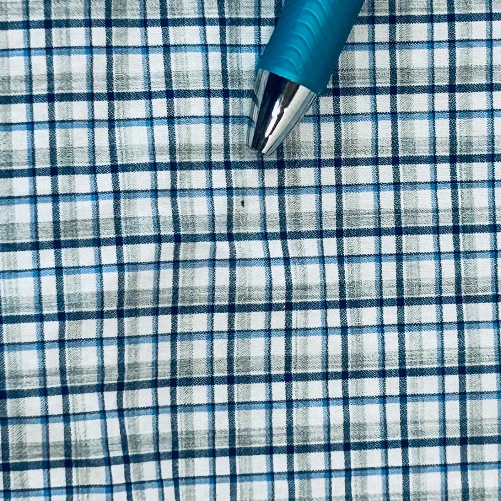 Polo Ralph Lauren Classic Fit Shirt Men XXL Blue White Gray Plaid Stretch Preppy
